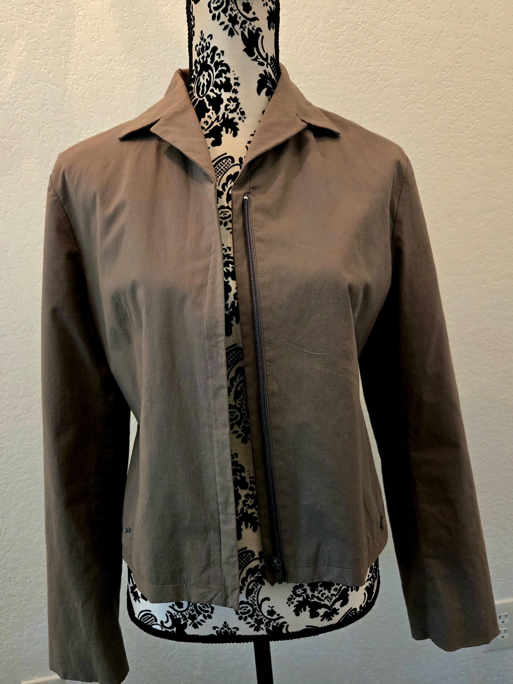 Banana Republic Olive-Taupe Zip Utility Jacket